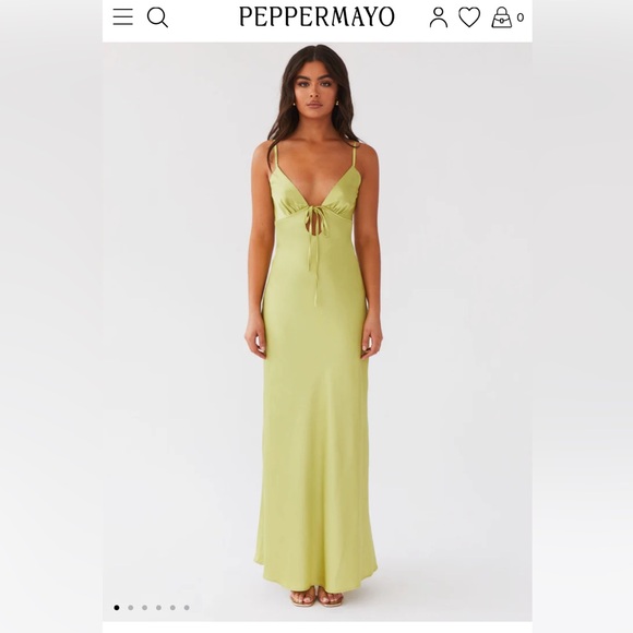 New Peppermayo Lime Green Cutout Maxi Dress - Picture 1 of 5